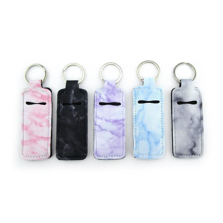 Alloy, Nylon, Polyester Material Simple Style Spot Stripe Flower Alloy Nylon Polyester Printing Unisex Bag Pendant Lipstick Cover Keychain