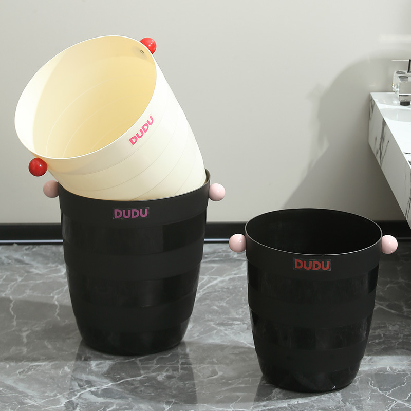 Factory Direct Sales Living Room Trash Can Household Kitchen Bathroom Bedroom Office Plastic Trash Bin Dropshipping