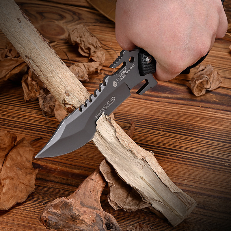 Cuchillo al aire libre de acero al carbono de alta dureza 5cr15 tridente cuchillo de supervivencia al aire libre en un cuchillo de camping cuchillo recto multifuncional