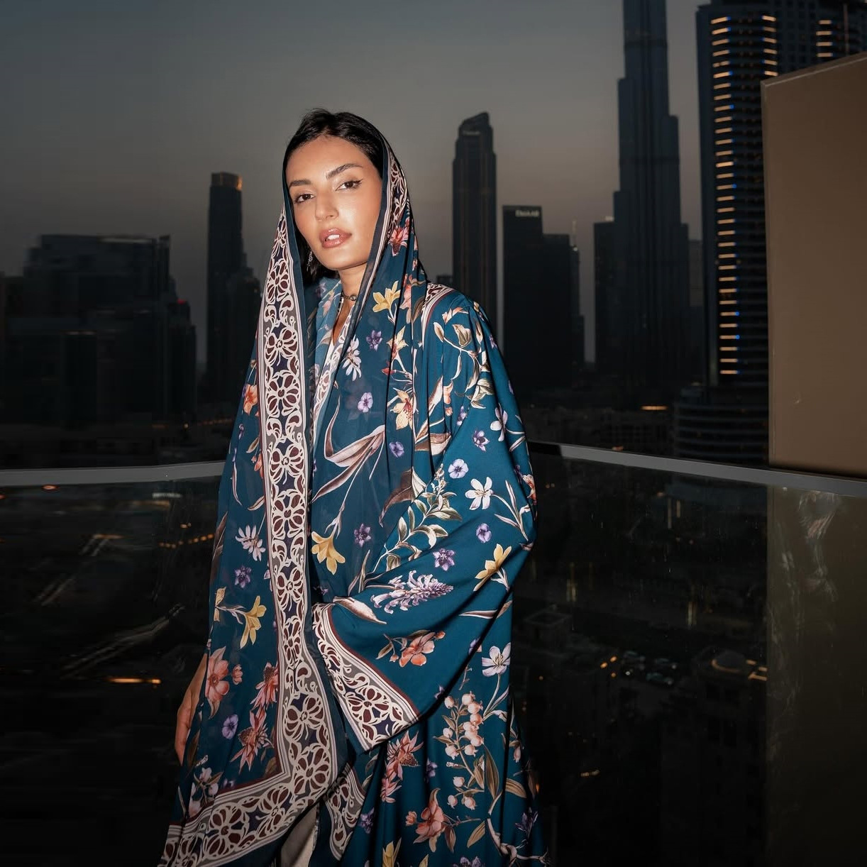 Cross-border Women's Fashion Printed Muslim Cardigan Robe, Middle Eastern Arab Dubai Outfit With Headscarf, Loose Fit_ecoleips.com