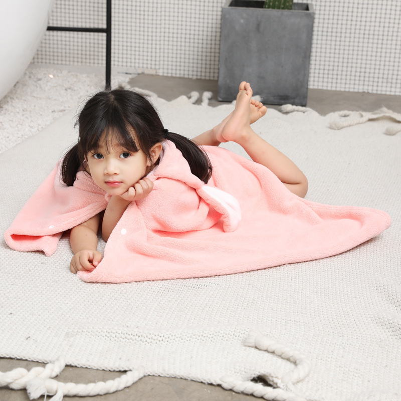 ✅ バスローブ子供用コーラルベルベットフード付きマント吸収性ベビーバス水泳着用可能ラップバスタオル卸売|undefined