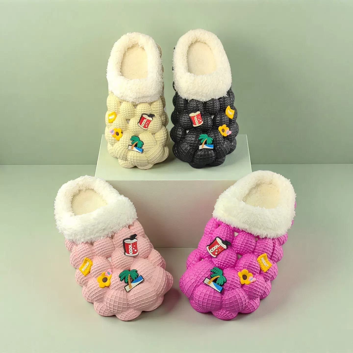 冬季保暖棉拖女外穿家居室内外情侣包头棉鞋日常休闲平底时尚批发