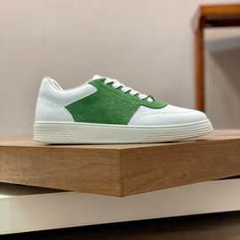 2024年新款拼色系带平底休闲板鞋欧洲站潮流时尚百搭潮流小白鞋男