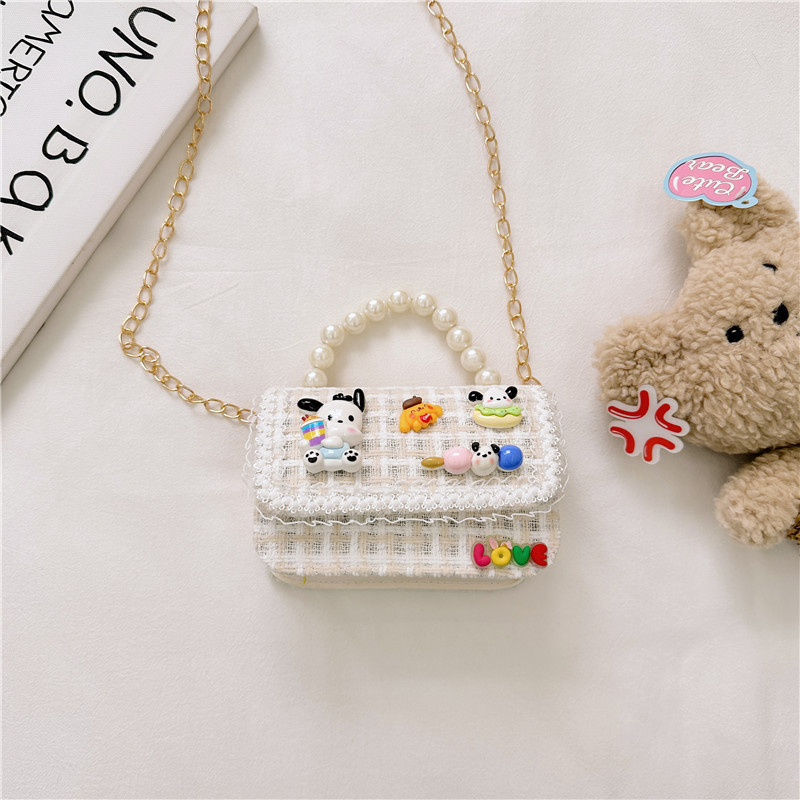 Moda Chanel estilo del todo-fósforo de los niños bolsa de moda de las mujeres de la Tela Escocesa pequeña bolsa cuadrada simple de dibujos animados bebé accesorios bolso bolsa