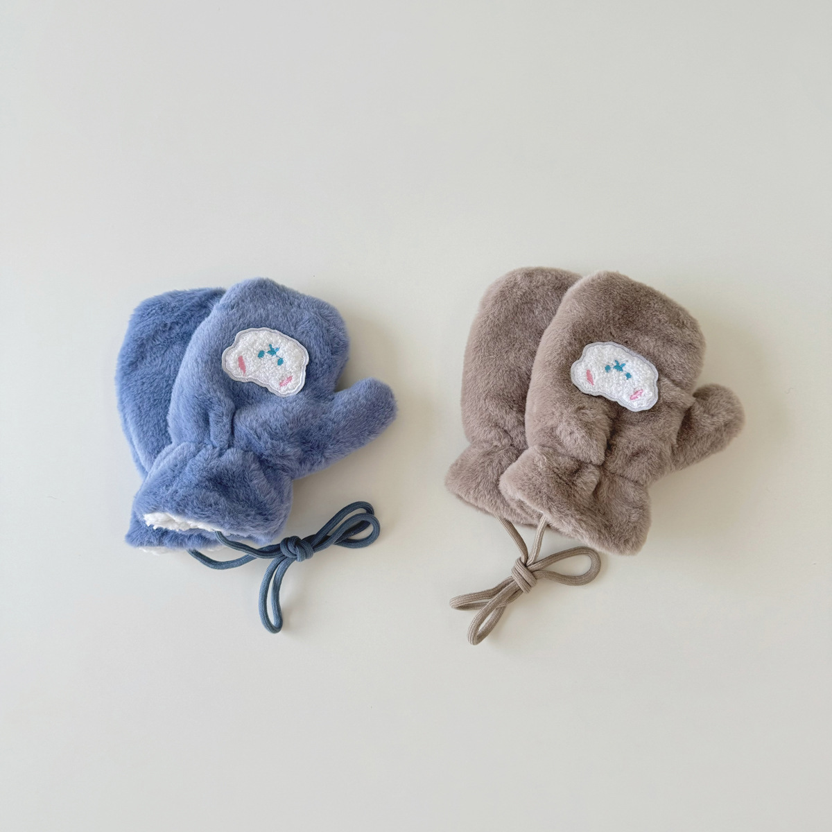 Gyerek kesztyű Winter Bear babáknak, fiúknak és lányoknak, vastagított polár, meleg, lógó nyakú, teljes kiszerelésű kesztyűvel_voghion.com