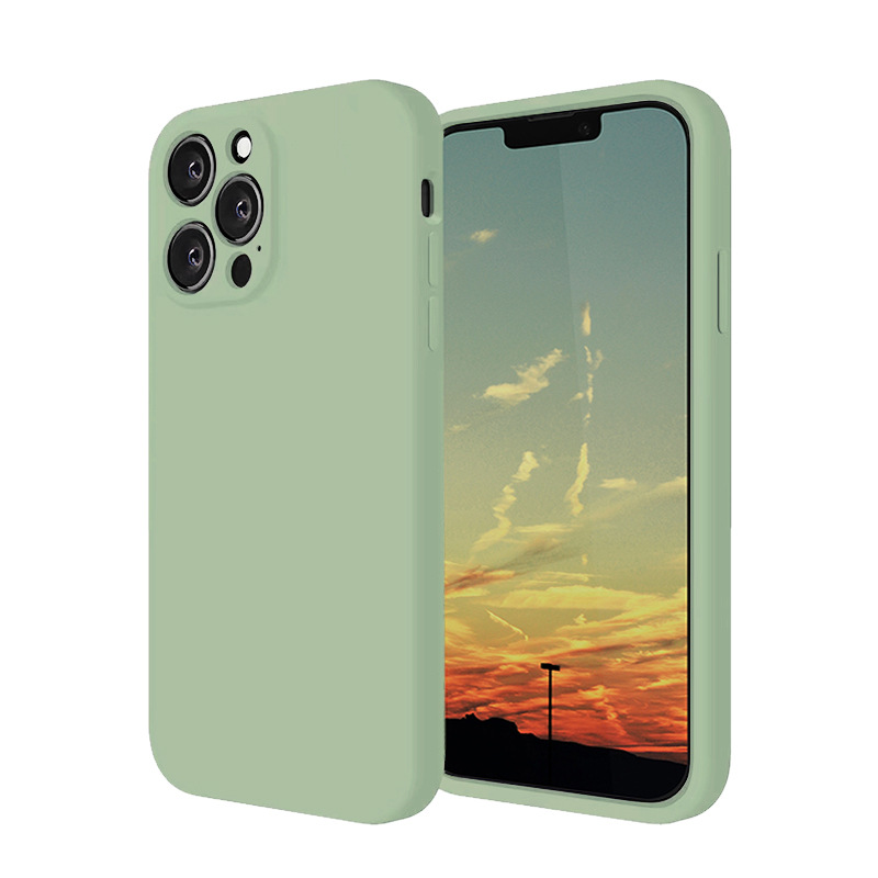 Funda de silicona líquida para Apple 14PRO, anticaídas, protección completa de la lente, funda de silicona IP14PM con orificios precisos
