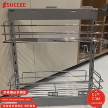 佛山厂家转角拉篮厨房橱柜双层抽屉式收纳拉篮抽屉式大容量收纳