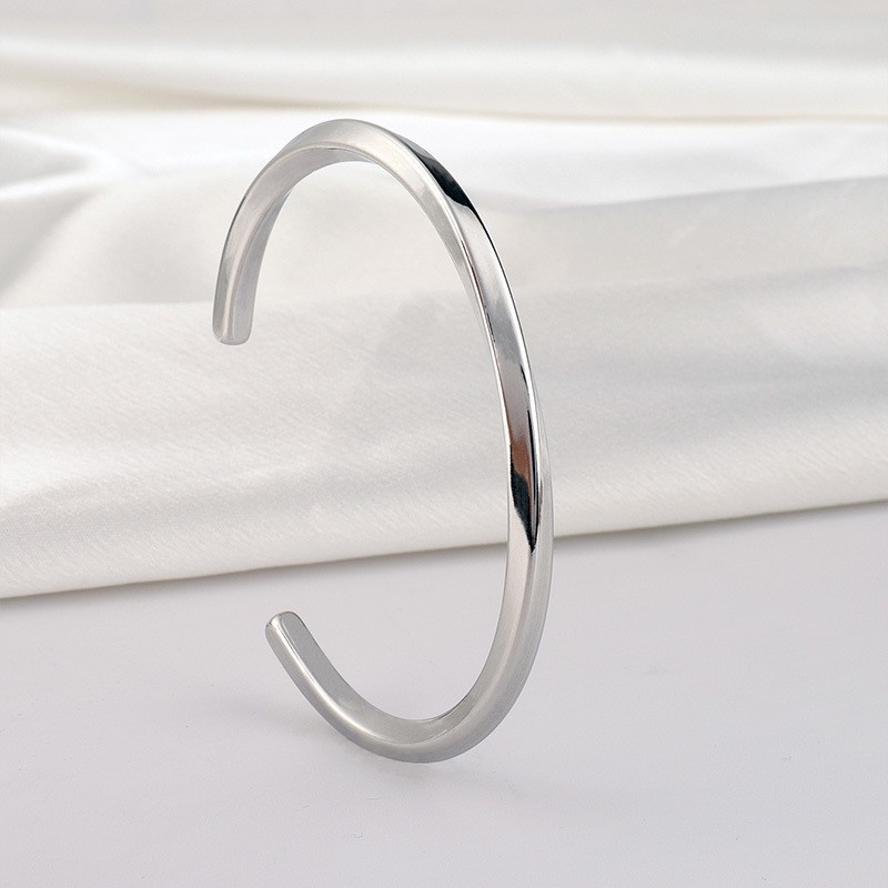 Stainless Steel Simple Style C Shape Plating Cuff Bracelets display picture 5
