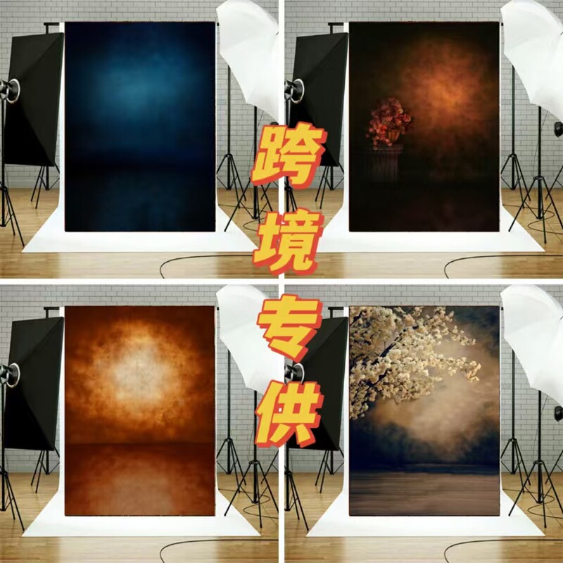 Wholesale Amazon Vintage Oil Painting Wood Board Brick Wall Indoor Style Photography Photo Shooting Vinyl Background Cloth