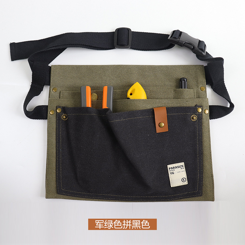 Lona gruesa negra y verde militar yb010