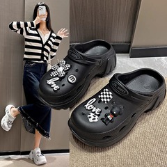 洞洞鞋女高跟厚底新款夏季外穿防滑沙灘涼鞋軟底踩屎感戶外拖鞋