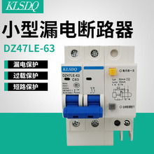 DZ47LE-63/2P小型漏电断路器.现货供应1P2P3P4P家用漏电保护开关