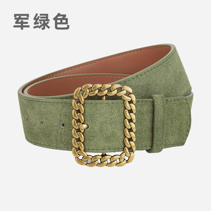 韩版简约绒面牛皮腰封女士装饰西装大衣牛仔裤皮带百搭真皮腰带女|undefined