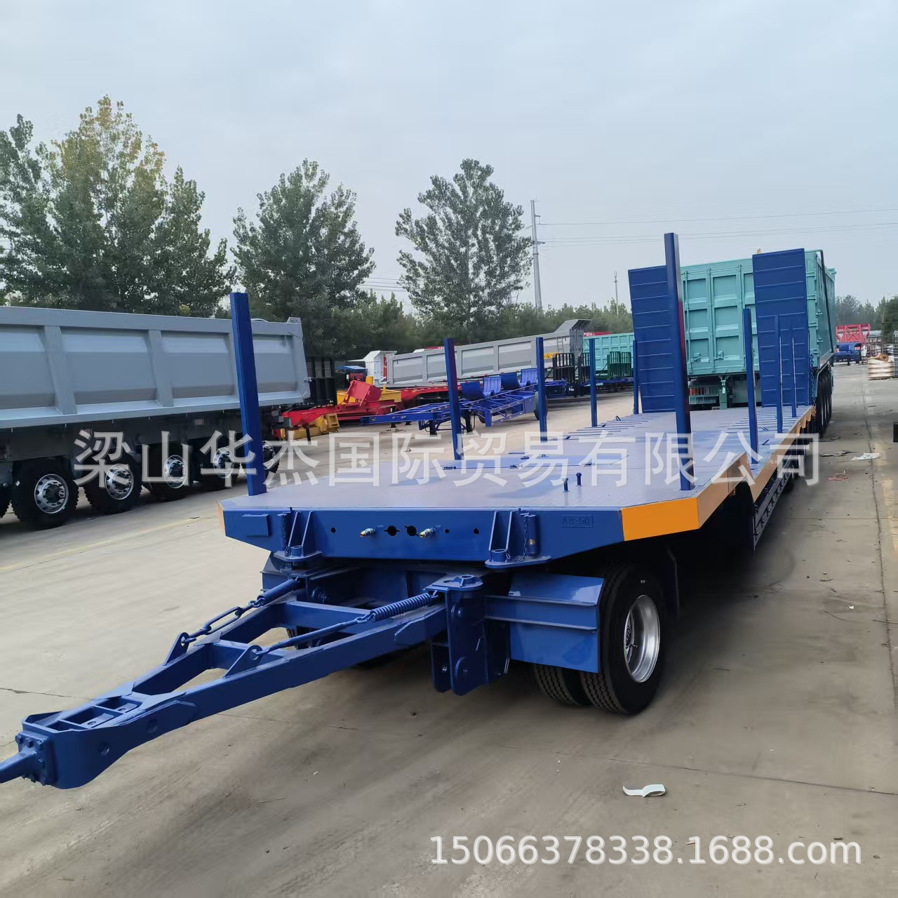 Integrated Full-Hanging Excavator Trailer, Professional Heavy-Duty Towing Flatbed Trailer, Excavator Piling-Type Trailer