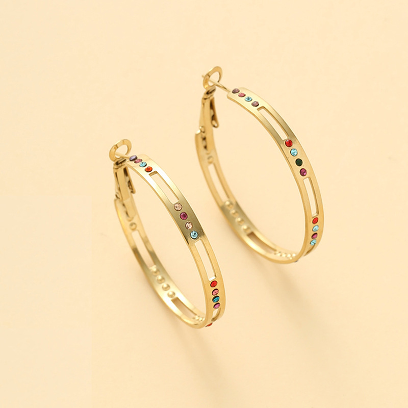 Casual, Daily Occasion 1 Pair Elegant Round Plating 304 Stainless Steel Earrings