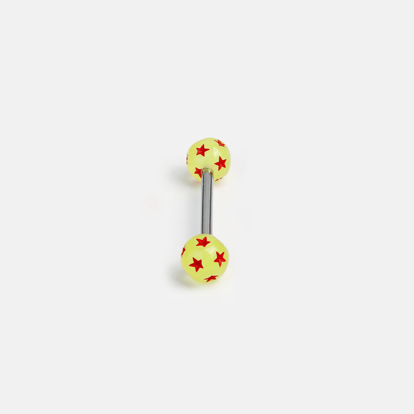 Double-Headed Glow Five-Pointed Star Tongue Barbell, 6 Colors, Titanium Steel External Thread Tongue Piercing Jewelry detail image 12
