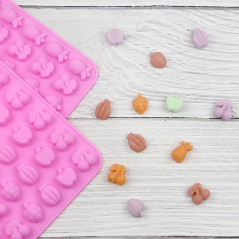 Mini Candy 66 Фруктовый силиконовый формочня для конфет Jelly Mold леденец огонь краска воск стоящая форма