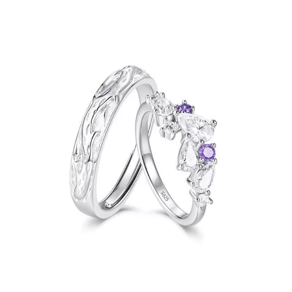Wisteria Flower Couple Rings for Men and Women, Niche Design, Light Luxury Fashion, Matching Rings, Birthday Gift for Girlfriend