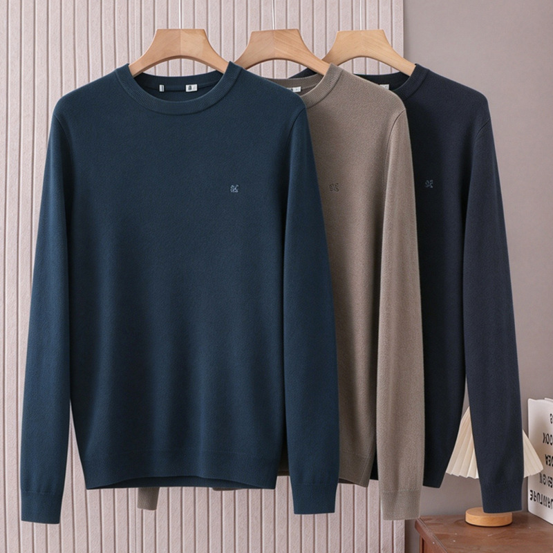 Drop-shipping unbranded long-sleeve round-neck knitted sweater for men, autumn and winter warm slim-fit embroidered sweater for men 3Y042 Drop-shipping unbranded long-sleeve round-neck knitted sweater for men, autumn and winter warm slim-fit embroidered sweater for men 3Y042