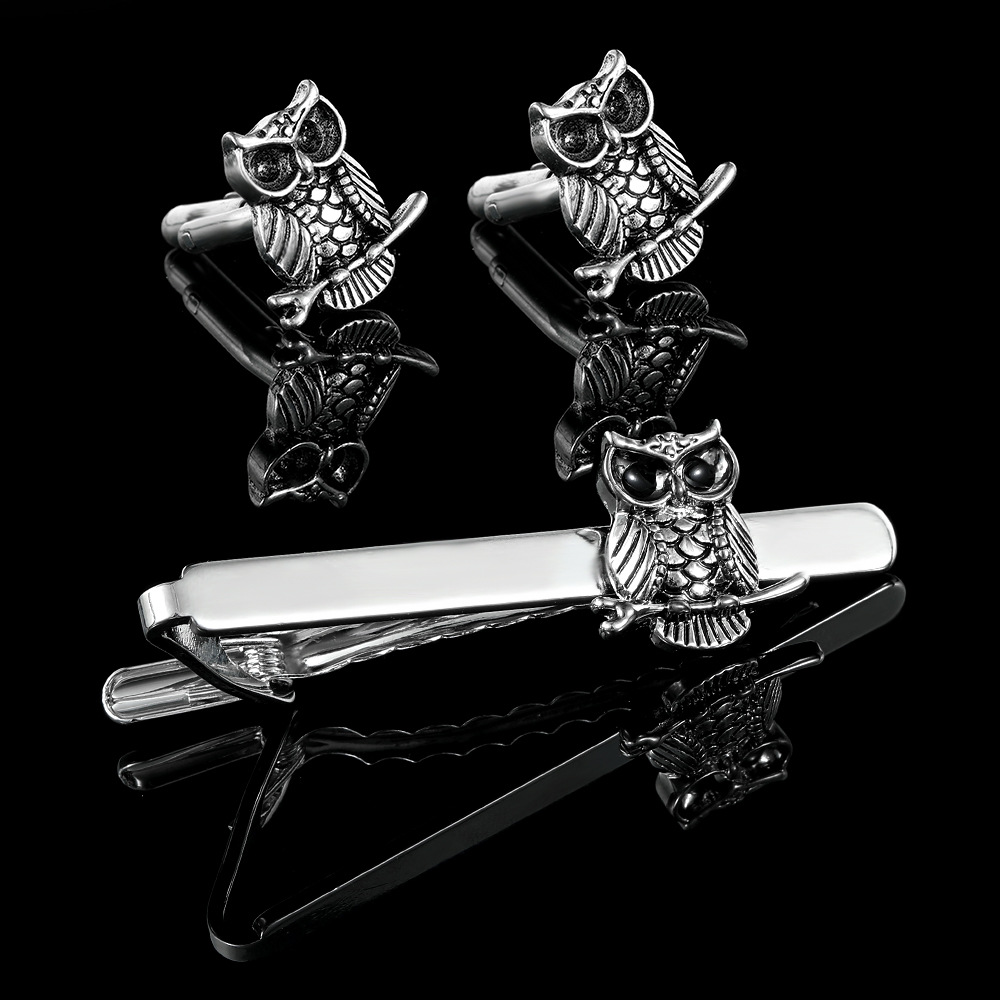new astronaut space tie clip men's trendy casual tie clip cufflinks set clothing accessories_voghion.com