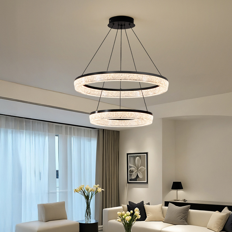 2026 nuevo estilo italiano minimalista creativo personalidad hielo ligero lujoso anillo de la sala de estar lámpara del dormitorio del comedor L686