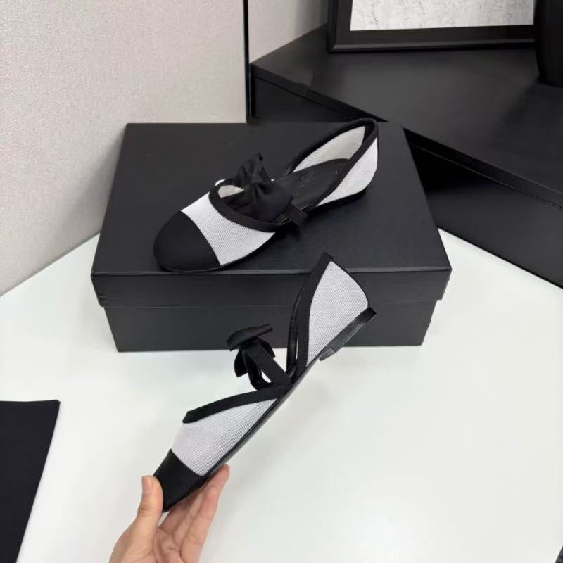 外国貿易 2025 新しいフレンチスタイルの女性用フラットメリージェーンシューズ、本革レディースリボン中空シューズ|undefined