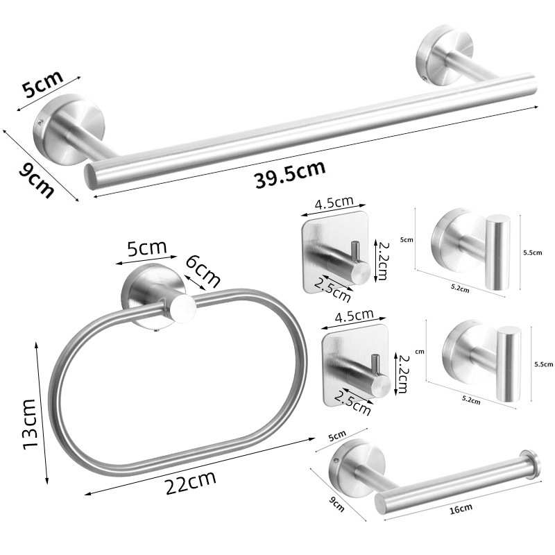 Colgante de acero inoxidable conjunto de baño hogar vida sin rastro pared tipo toalla de almacenamiento de toallas de gancho