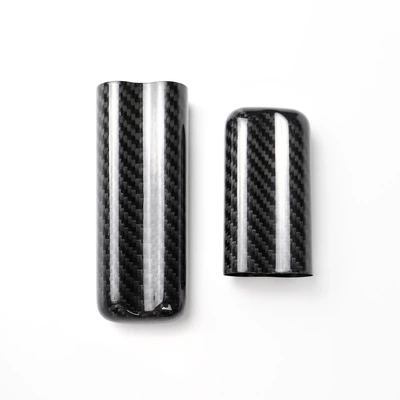 Carbon fiber Cigar Box Factory Direct 2 Pack 3 pack business gifts portable moisture-proof carbon fiber cigar set (Multimediya və saxlama aksesuarları) - two-tubes