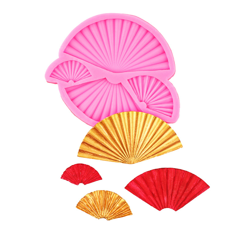 Fondant en forma de abanico de origami pastel decorativo plug-in chocolate Caramelo Suave molde de silicona origami modelado epoxi molde de yeso