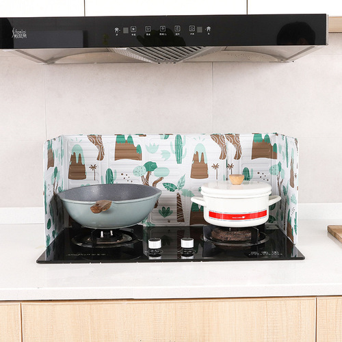 New oil baffle kitchen cooking insulation anti-splash oil gas stove aluminum foil baffle household easy-to-clean oil barrier