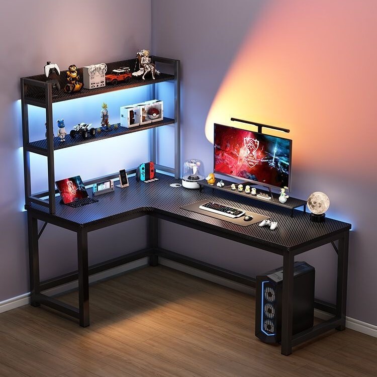 Simple Modern Corner Gaming Desk for Home Bedroom L-Shaped Reinforced Computer Desk Multifunctional Desktop Gaming Desk
