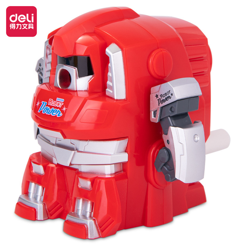 Deli 0729 Sacapuntas de lápiz transformador robot sacapuntas Sacapuntas de lápiz de manivela sacapuntas
