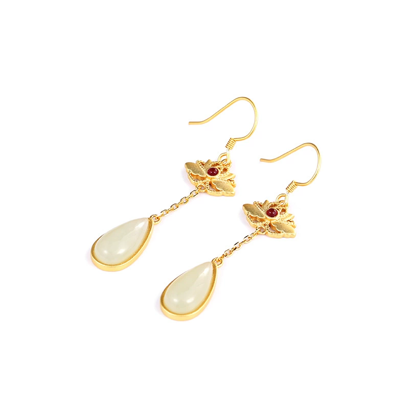 Длинные onyx серьги яшма, образец 925 серебро