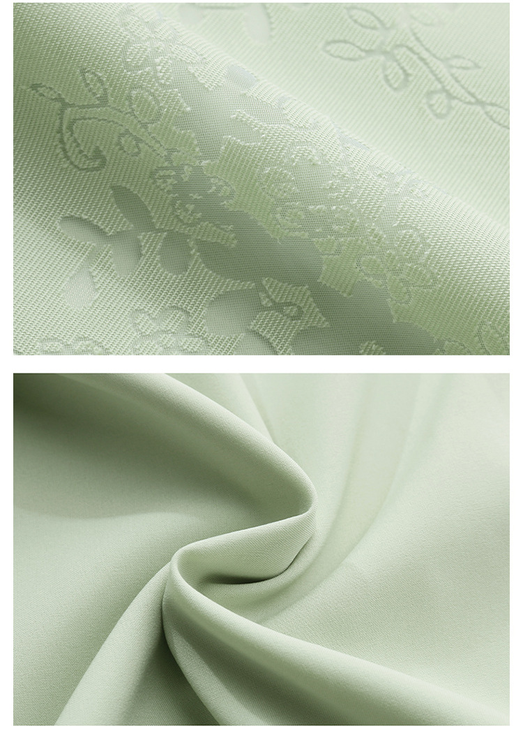 Bộ váy hai mảnh tay ngắn phong cách Trung Hoa cổ điển họa tiết jacquard mùa hè 2025 — Màu vàng be, Màu xanh lá chi tiết 36