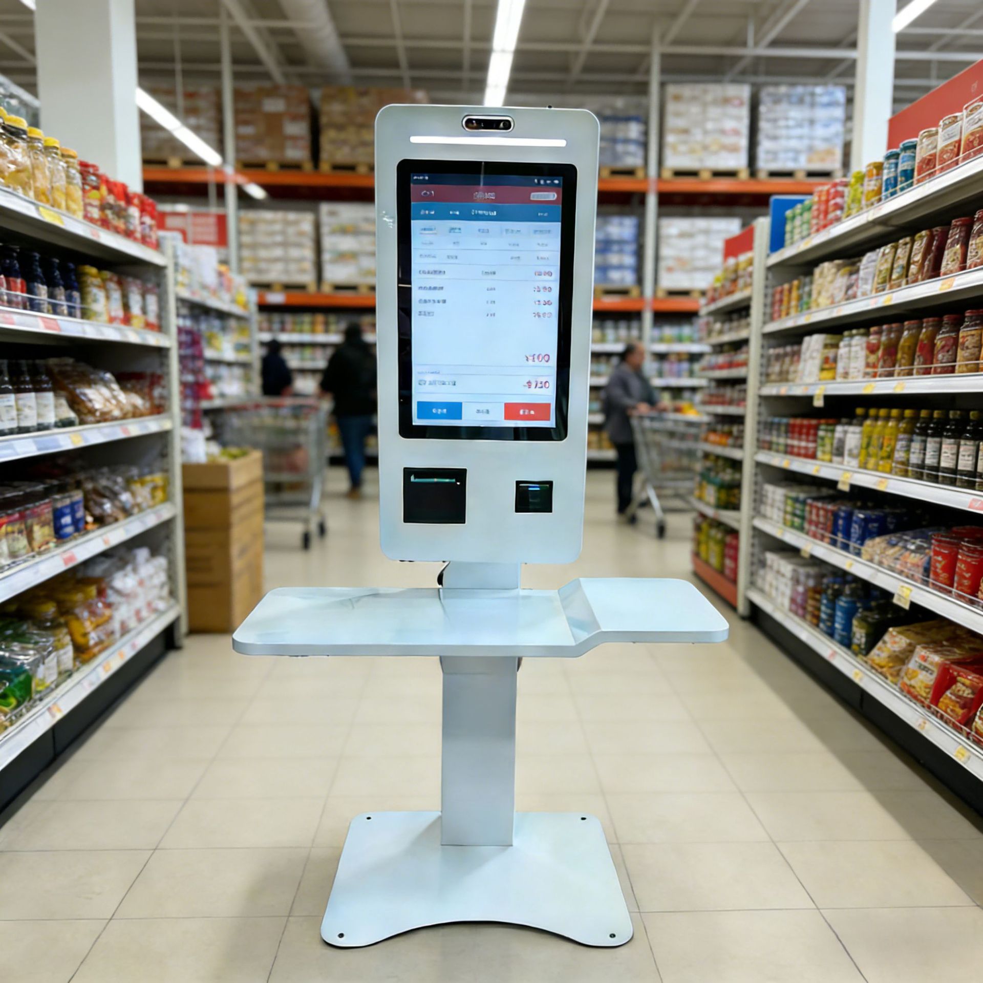 Terminal de Autoservicio y Caja Registradora, Pantalla Táctil Capacitiva, para Supermercados, Restaurantes y Hospitales