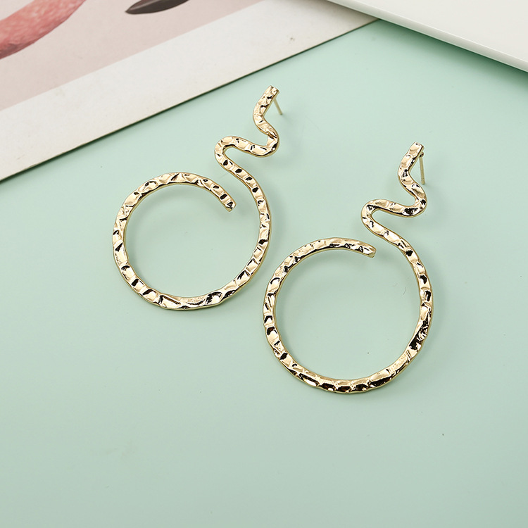 Simple Metal Twisted Snake Shape Earrings display picture 2