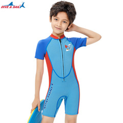 2.5MM children's wetsuit short-sleeved one-piece warm swimsuit for children and middle-aged children snorkeling and surfing cold winter swimsuit pants