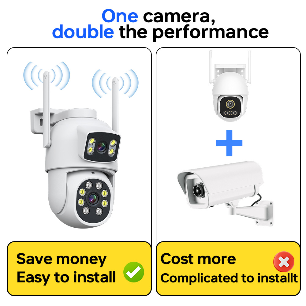 Yishiyun Wireless 4MP Outdoor Bullet Dome Surveillance Camera Kit with NVR