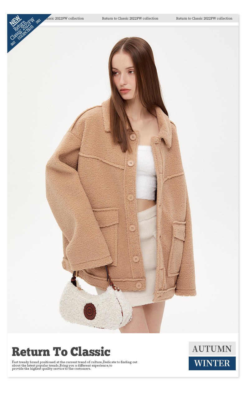Women's Coat Simple Chic Lapel Collar Lightweight Cotton Jacket_voghion.com