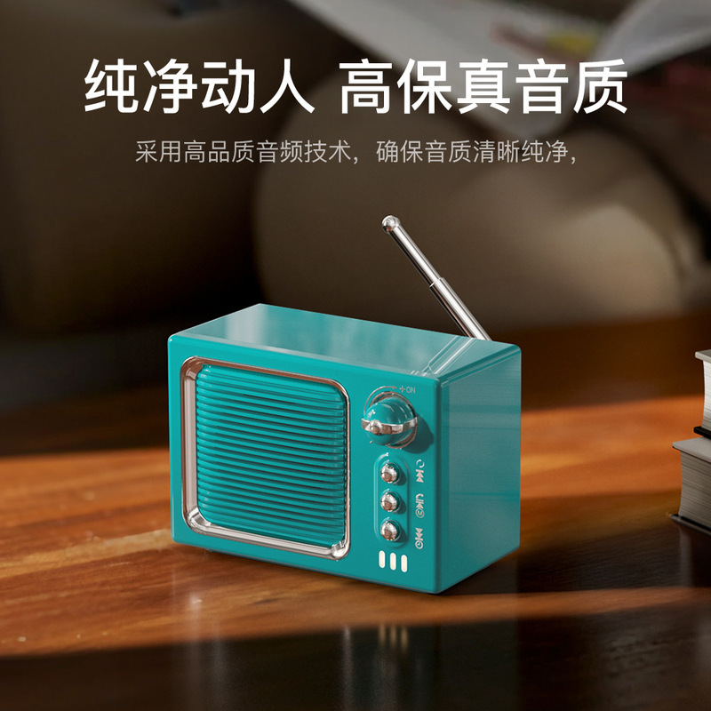 新しいホワイトノイズ内蔵Bluetoothスピーカーレトロ小型テレビ睡眠BluetoothスピーカーラジオBluetooth小型スピーカー|undefined