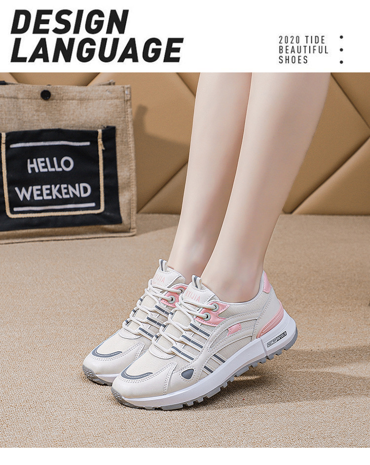 Women's Lady Tennis Shoes Leather Shoes Athletic Shoes Sneakers Mesh Durable Easy To Clean Lightweight Footgear_voghion.com