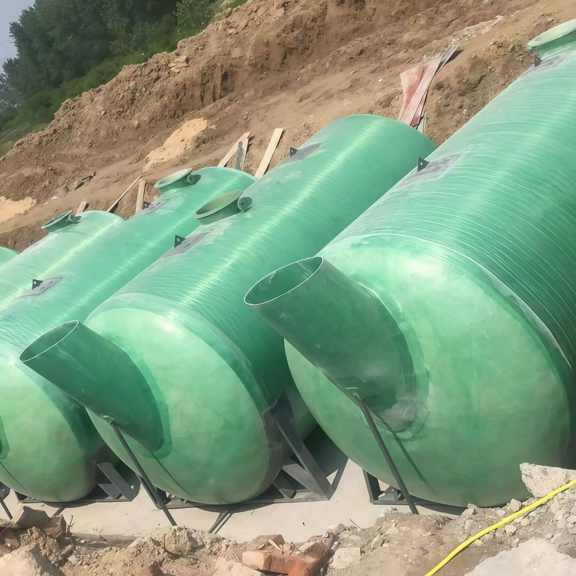 玻璃钢化粪池雨水调节池消防水罐水池YJBH三格式食品级储罐耐腐蚀