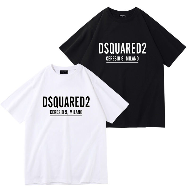 Dsquared2 クロスボーダーアメリカントレンディブランドレタープリントTシャツ男女兼用トレンド半袖夏ルーズトップス|undefined