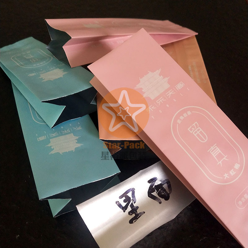 厂家专业彩印LOGO加厚纯铝袋 防潮武夷肉桂岩茶中封风琴茶叶袋