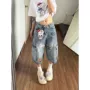 夏季美式水洗显瘦七分裤