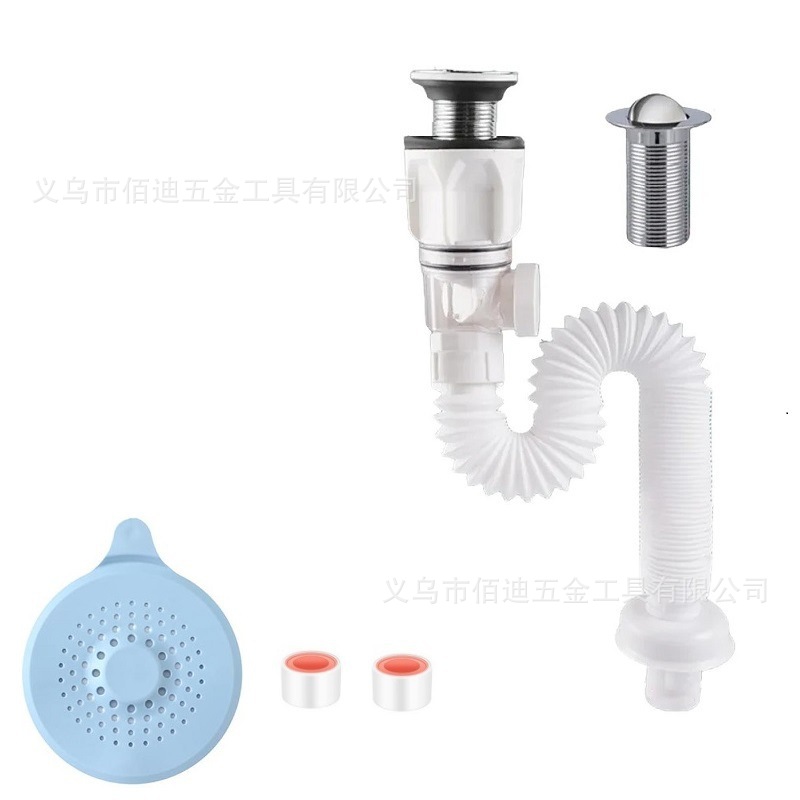 Filtro de desodorización retráctil de drenaje de fregadero de cocina de tapa invertida, fregadero de caída flexible anti-bloqueo accesorios de cocina