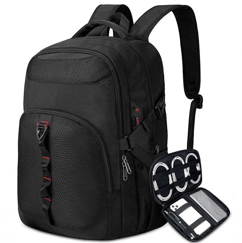 Cross-Border Laptop Bag Travel Business Backpack 17.3inch Men's Laptop Backpack with Cable Storage Bag