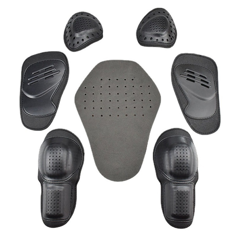 Motorcycle Racing Riding Anti-Fall Built-In Protective Gear 7-Piece Set: Back Protector, Knee Protector, Chest Protector, Elbow Protector