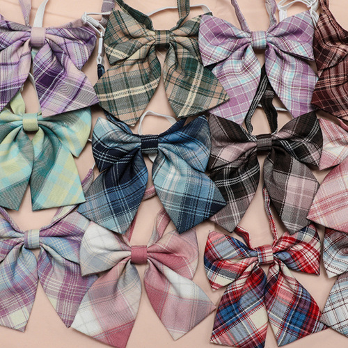 Japanese plaid jk bow tie flower collar female graduation photo college style shirt Korean style bow ins sailor suit