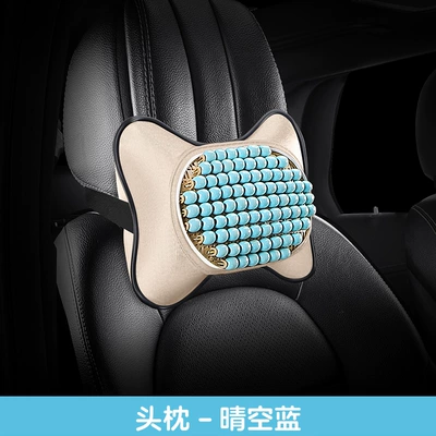 Cool pad Cushion with Cartoon Cute Bow, Handmade - individual-headrest-clear-sky-blue